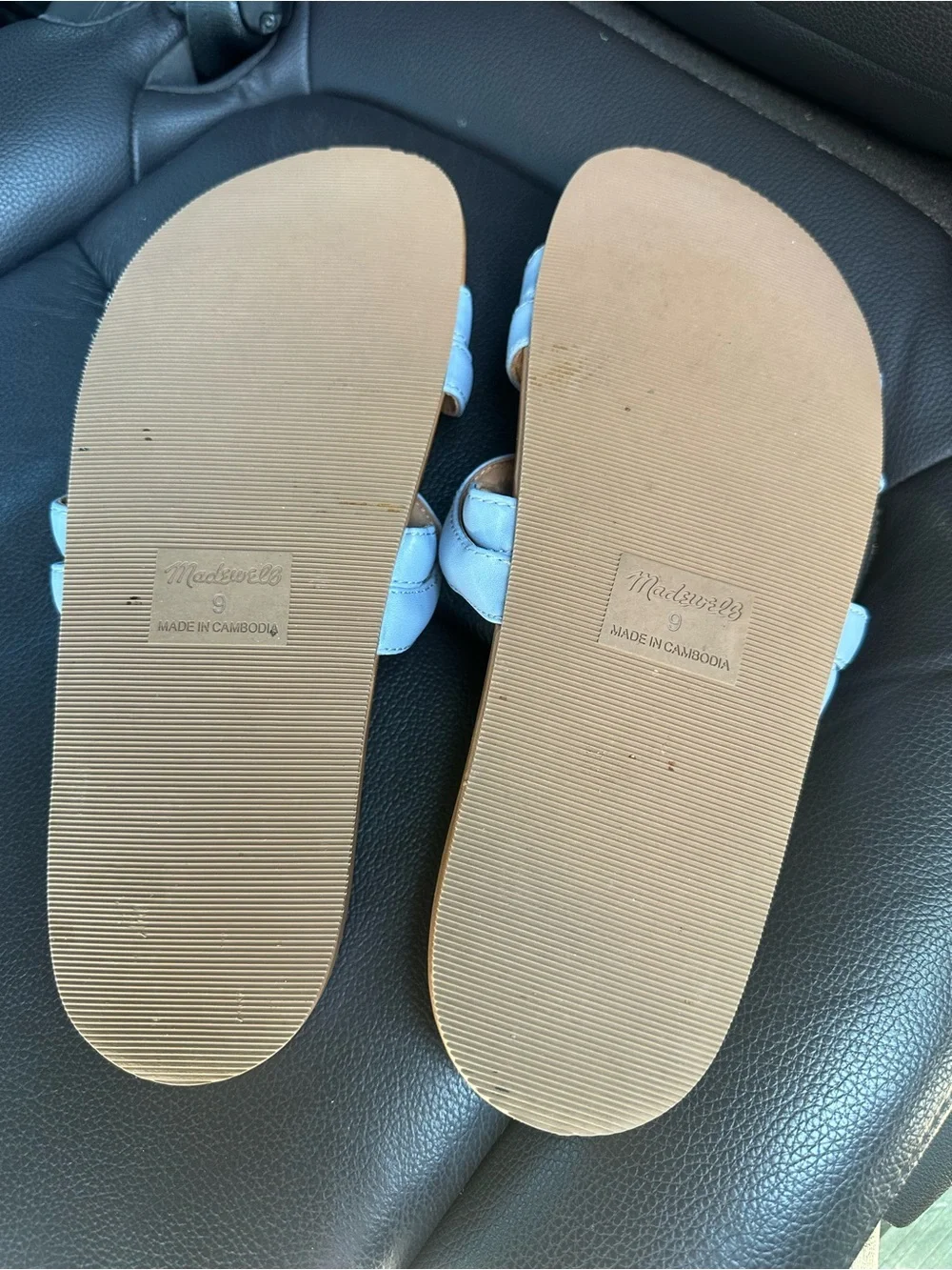Madewell The Walker Slides Sandals in Serene Blue Size 9